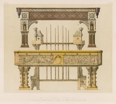 Billardtische (Chromolithographie) von English School